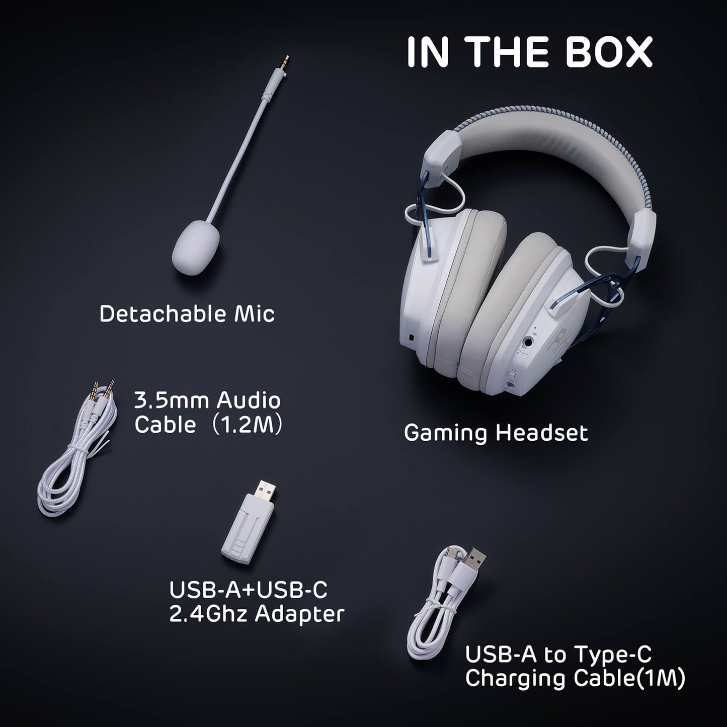 RK HG103 Over Ear Wireless Headset featuring Noise Canceling Mic and Durable Frame - Premium RGB Gaming Gear.