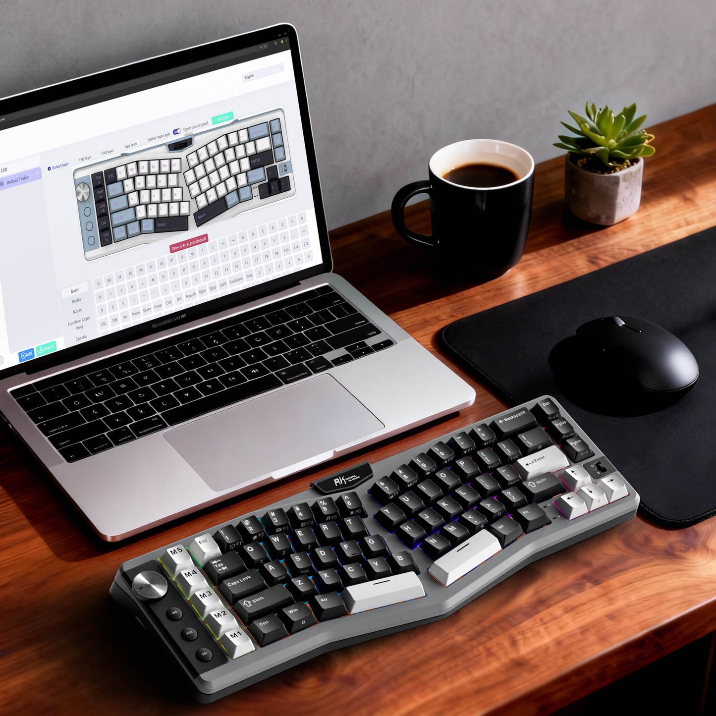 A72 68% Ergonomic Alice Layout Mechanical Keyboard