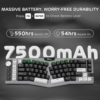 A72 68% Ergonomic Alice Layout Mechanical Keyboard