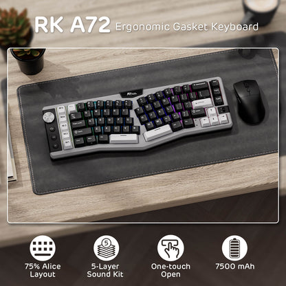 A72 68% Ergonomic Alice Layout Mechanical Keyboard