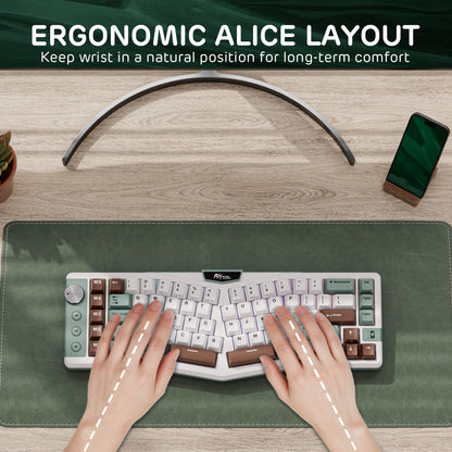 A72 68% Ergonomic Alice Layout Mechanical Keyboard