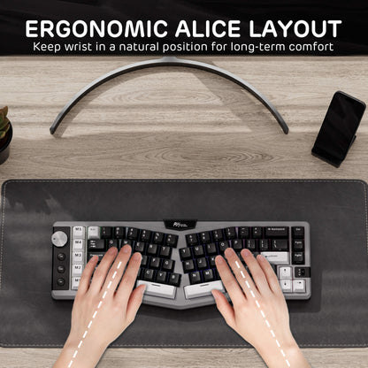 A72 68% Ergonomic Alice Layout Mechanical Keyboard