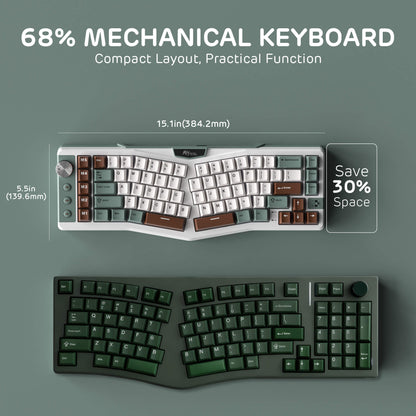 A72 68% Ergonomic Alice Layout Mechanical Keyboard