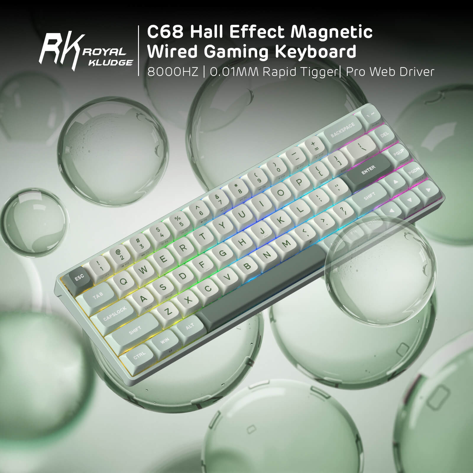 RK ROYAL KLUDGE C68 65% Hall Effect Magnetic Switch Keyboard – RK