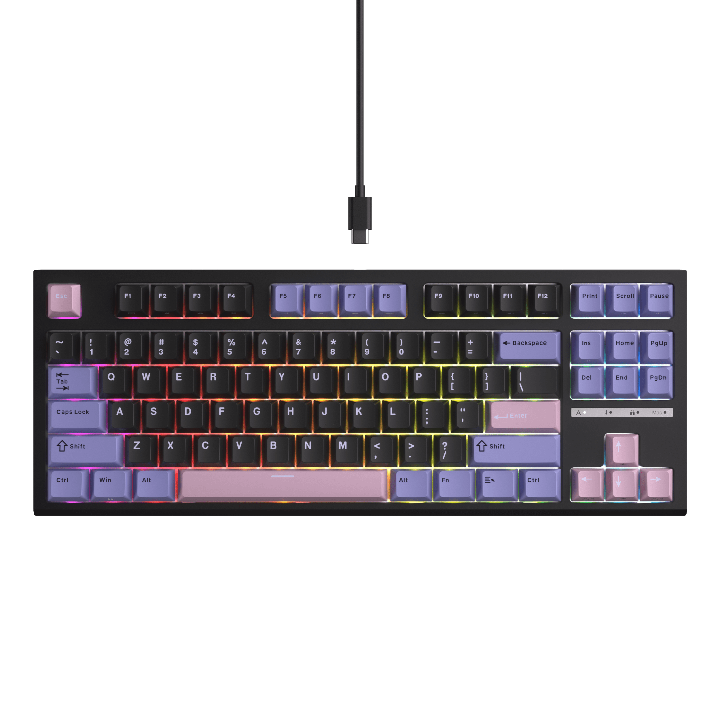RK ROYAL KLUDGE C87 HE Rapid Trigger Gaming Keyboard, 87 Keys TKL Wired RGB Mechanical Keyboards, Hall Effect Magnetic Switch Keyboard w/Actuation Point Adjustable, 8K Hz Polling Rate, for FPS Gamer