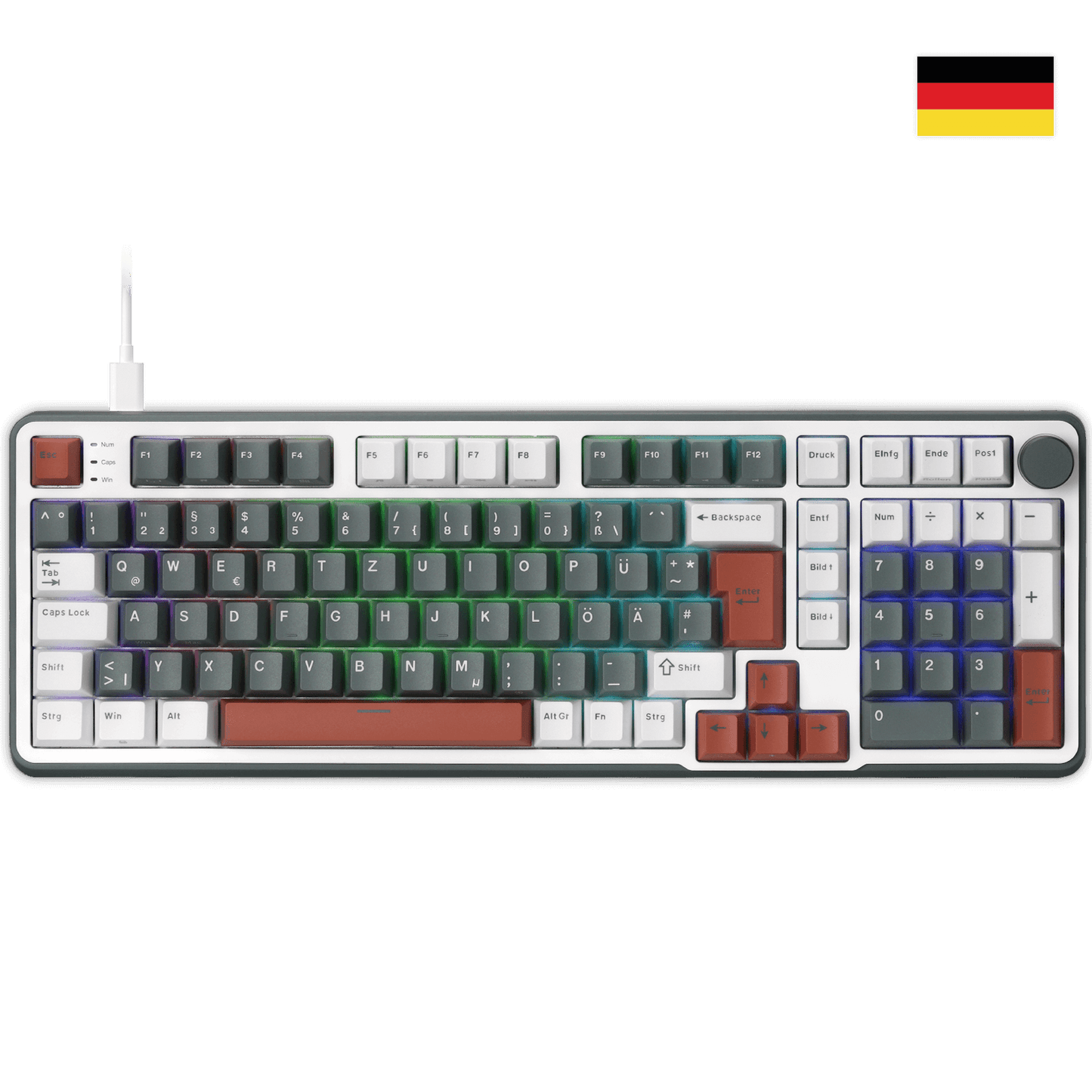 RK ROYAL KLUDGE C98 HE German Layout Mechanical Gaming Keyboard, Hall Effect Magnetic Switch, Hot Swappable 95%Wired RGB Keyboard, Rapid Trigger Adjustable Actuation, 8K Polling Rate,  Pro Web Driver for  Mac &Win