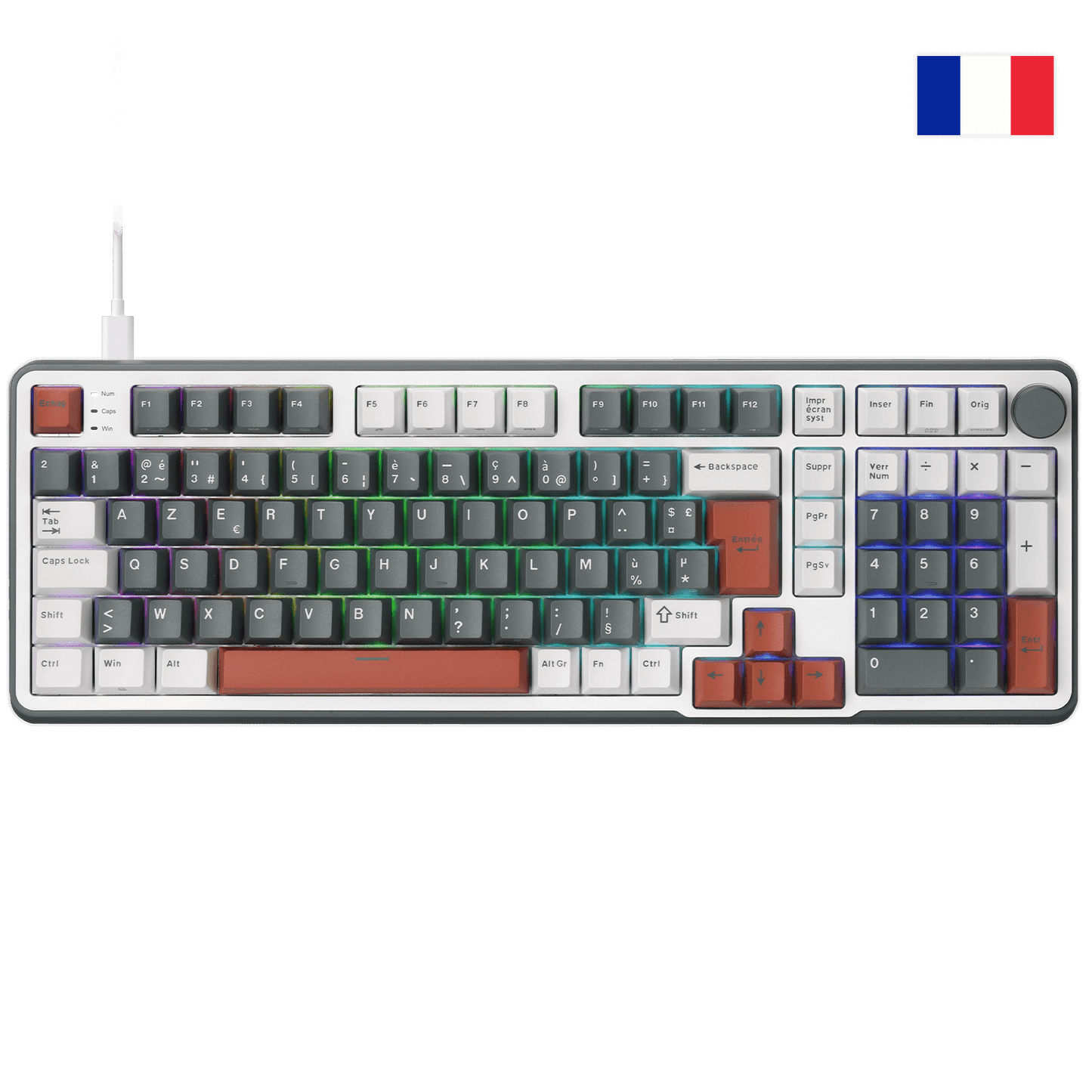 RK ROYAL KLUDGE C98 HE French Layout Mechanical Gaming Keyboard, Hall Effect Magnetic Switch, Hot Swappable 95%Wired RGB Keyboard, Rapid Trigger Adjustable Actuation, 8K Polling Rate,  Pro Web Driver for  Mac &Win