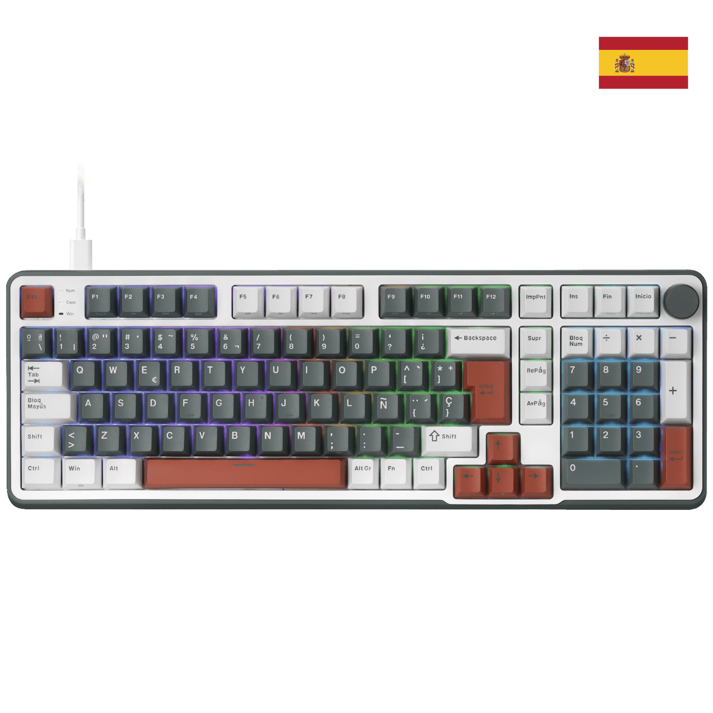 RK ROYAL KLUDGE C98 HE Spanish Layout Mechanical Gaming Keyboard, Hall Effect Magnetic Switch, Hot Swappable 95%Wired RGB Keyboard, Rapid Trigger Adjustable Actuation, 8K Polling Rate,  Pro Web Driver for  Mac &Win