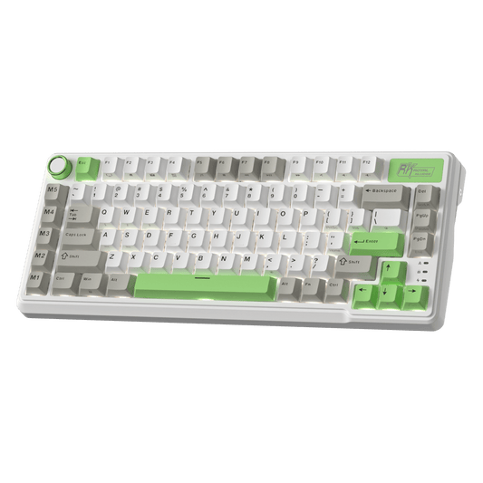 RK L75 75% 85 Keys Wireless Mechanical Keyboard with RGB, Gasket Structure, Custom Cream & Beige Switches, Tri-Mode Connectivity, and Mac Compatibility