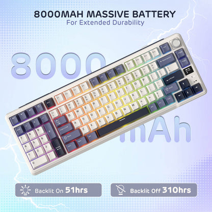 RK ROYAL KLUDGE L98 Wireless Mechanical Keyboard w/ Left-handed Southpaw Design Numpad & Hot Swappable Knob, Tri-Mode 95% Keyboard BT/2.4G/USB-C, Pro Software, Gasket Mount, Massive 8000mAh Battery