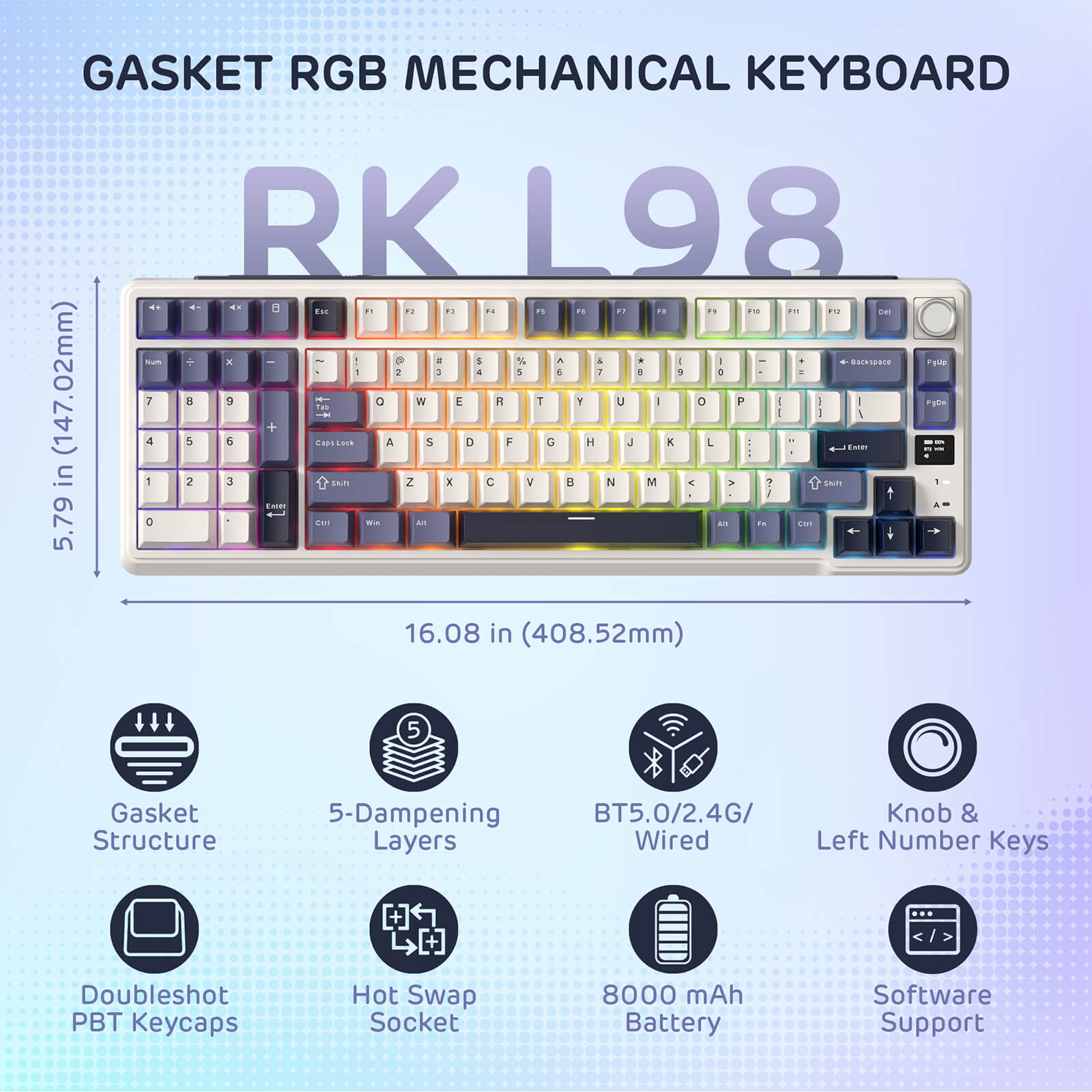 RK ROYAL KLUDGE L98 96% Wireless Mechanical Keyboard – RK Royal Kludge