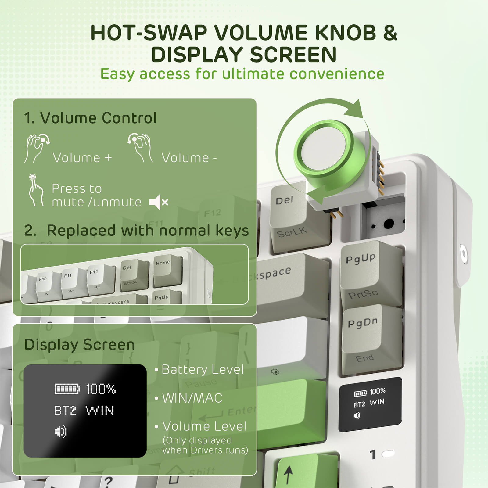RK ROYAL KLUDGE L98 Wireless Mechanical Keyboard w/ Left-handed Southpaw Design Numpad & Hot Swappable Knob, Tri-Mode 95% Keyboard BT/2.4G/USB-C, Pro Software, Gasket Mount, Massive 8000mAh Battery