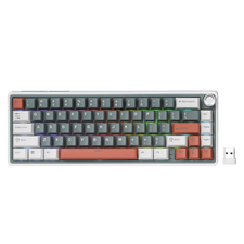 RK ROYAL KLUDGE R65 Wireless Mechanical Keyboard with Volume Knob, Tri-Mode 2.4G/USB-C/BT Gasket Mounted 65% Gaming Keyboard with 66Keys, PBT Keycaps, QMK/VIA, Hot Swappable Cream Switch, GREEN