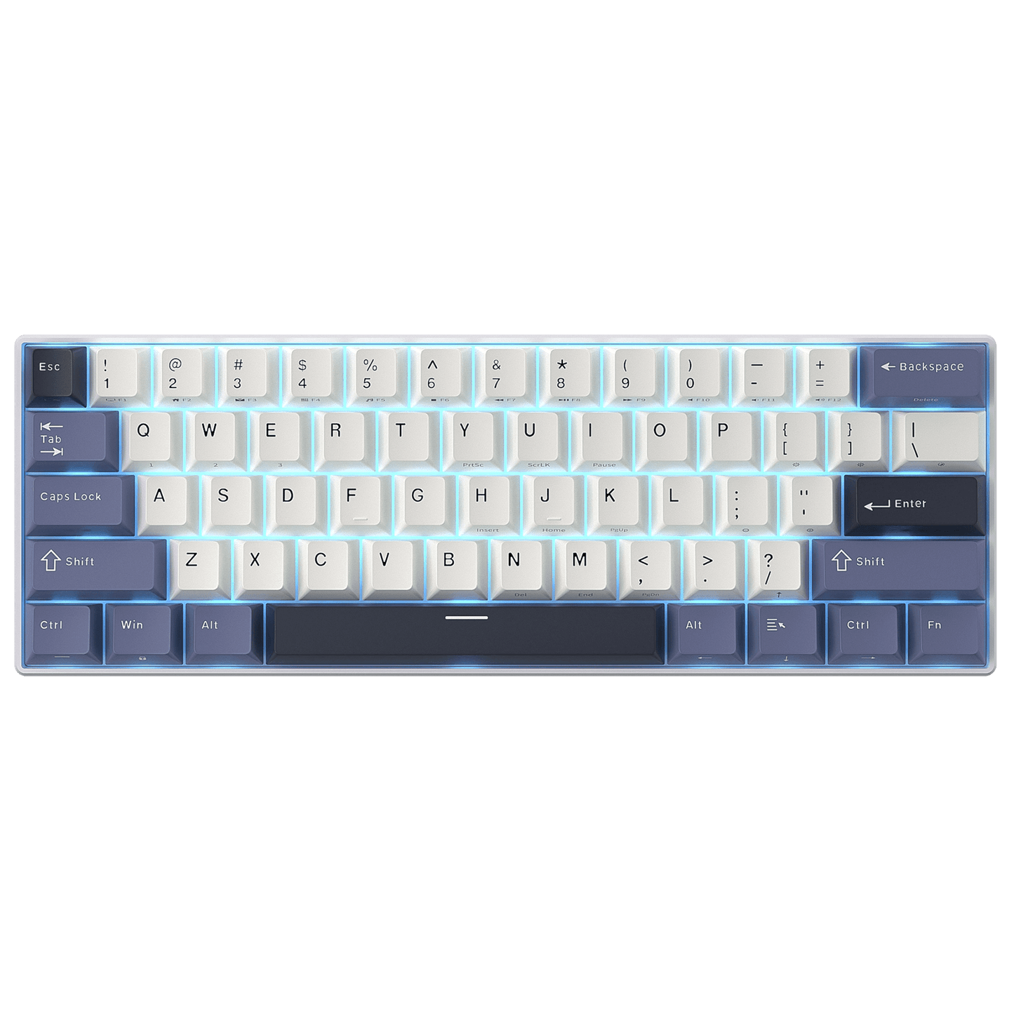 RK61 60% wireless mechanical keyboard with color block design, compact and stylish for gaming setup