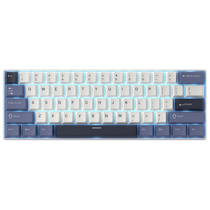 RK61 60% wireless mechanical keyboard with color block design, compact and stylish for gaming setup