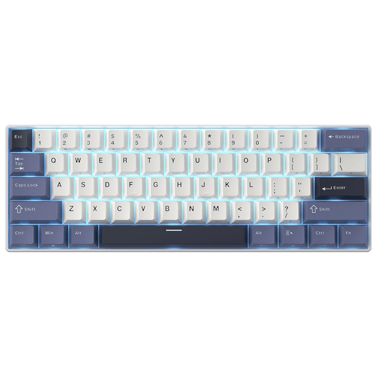 RK61 60% wireless mechanical keyboard with color block design, compact and stylish for gaming setup