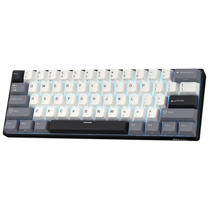 RK61 60% wireless mechanical keyboard with color block design, compact and stylish for gaming setup