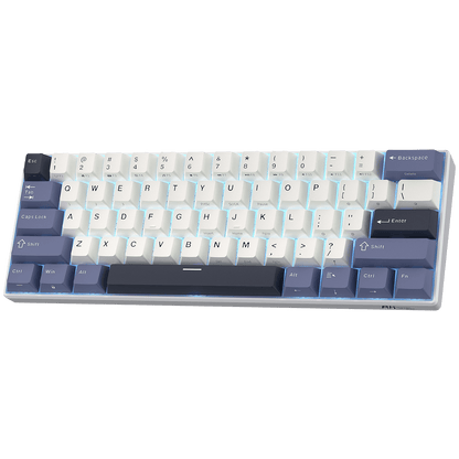 RK61 60% wireless mechanical keyboard with color block design, compact and stylish for gaming setup