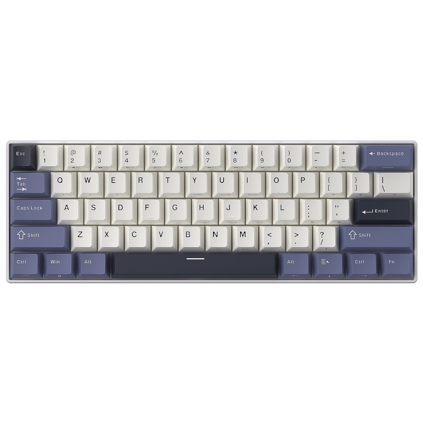 RK61 60% wireless mechanical keyboard with color block design, compact and stylish for gaming setup