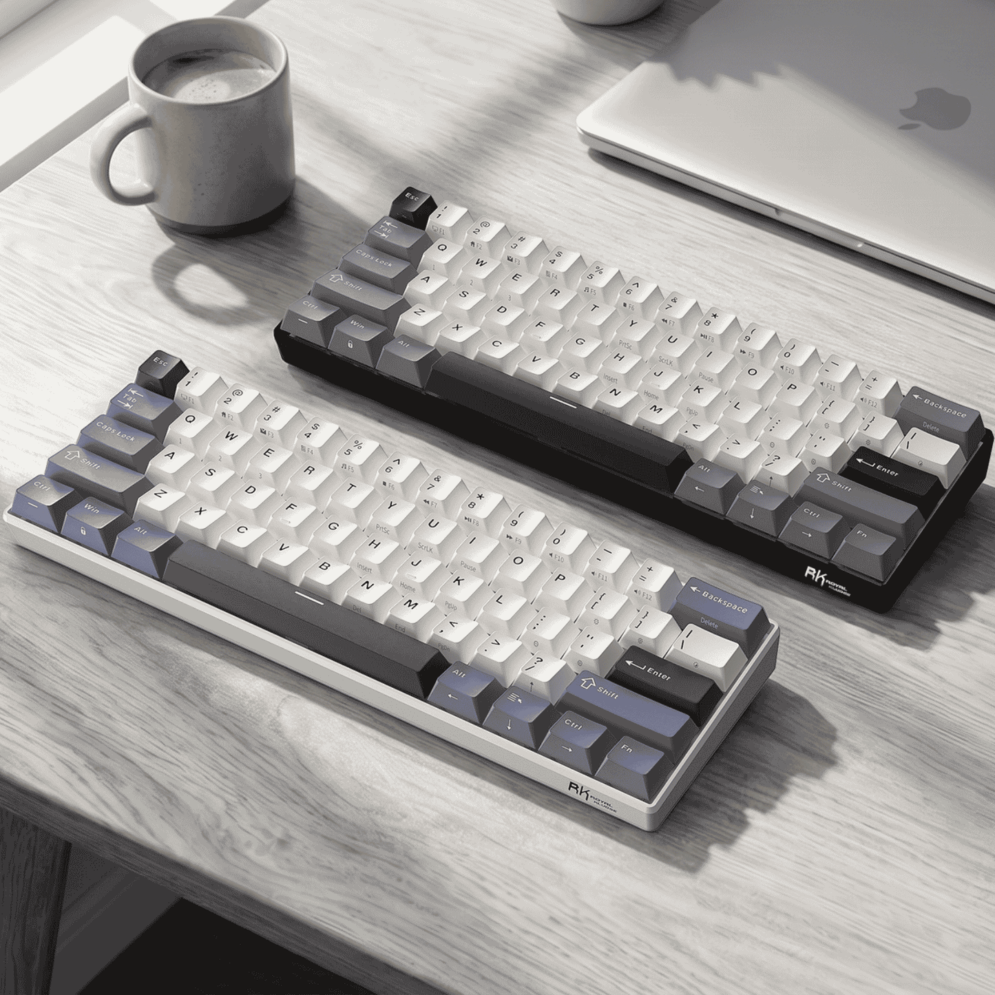 RK61 compact wireless mechanical keyboard for FPS gaming with more mouse space clean setup