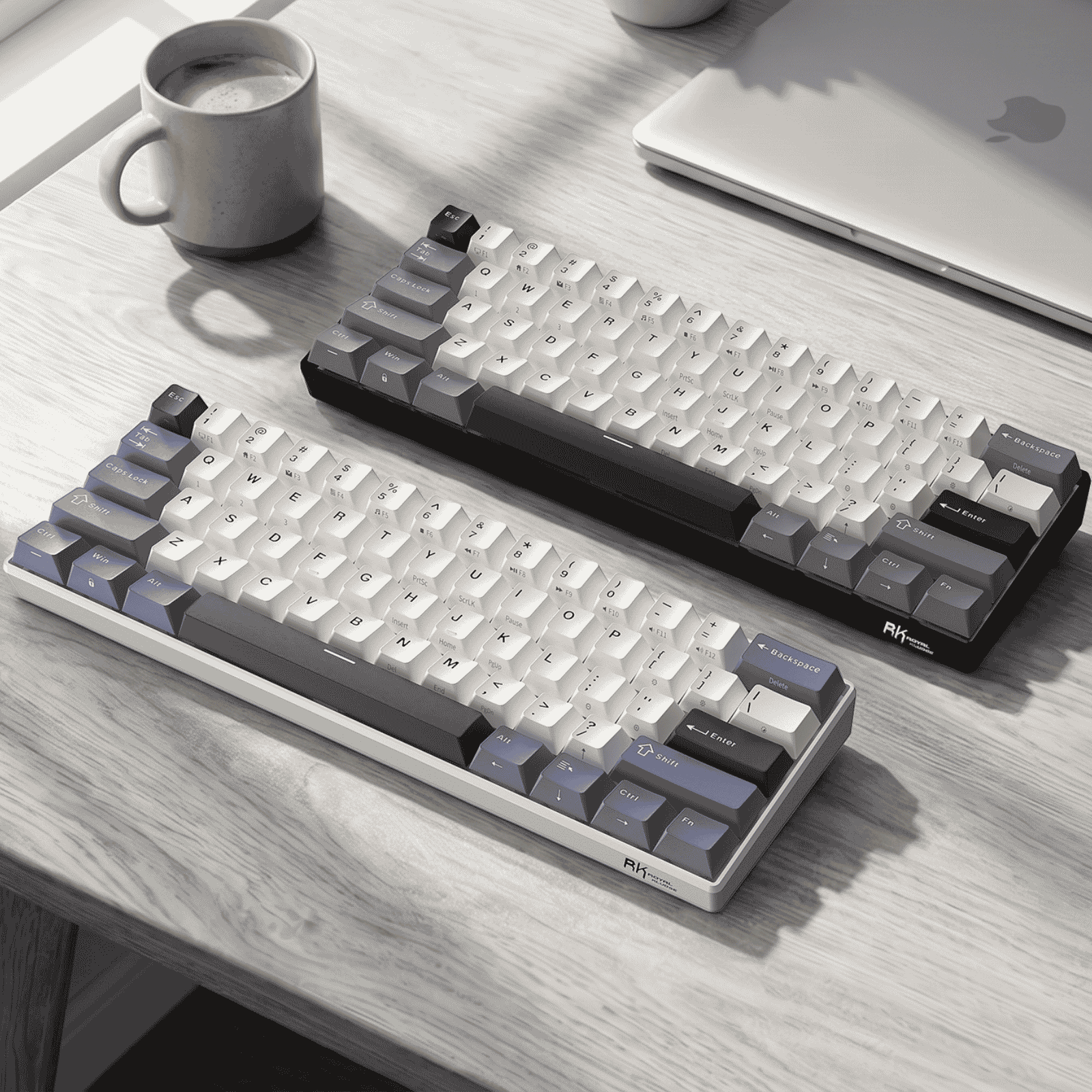 RK61 compact wireless mechanical keyboard for FPS gaming with more mouse space clean setup