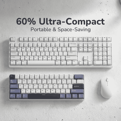 RK61 60% wireless mechanical keyboard compact gaming keyboard with RGB clean desk setup