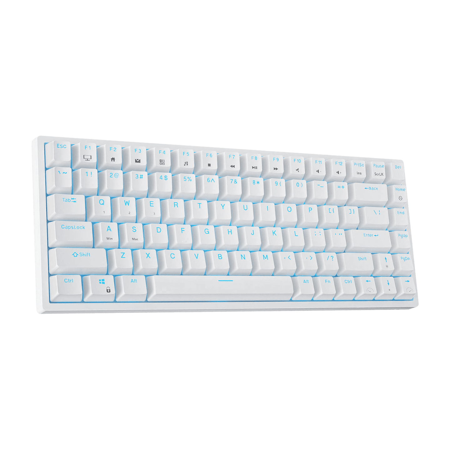 RK ROYAL KLUDGE RK84 Wireless Blue Backlit 75% Triple Mode BT5.0/2.4G/USB-C Hot Swappable Mechanical Keyboard, 84 Keys Tenkeyless Mechanical Keyboard w/Programmable Software, Blue Switch