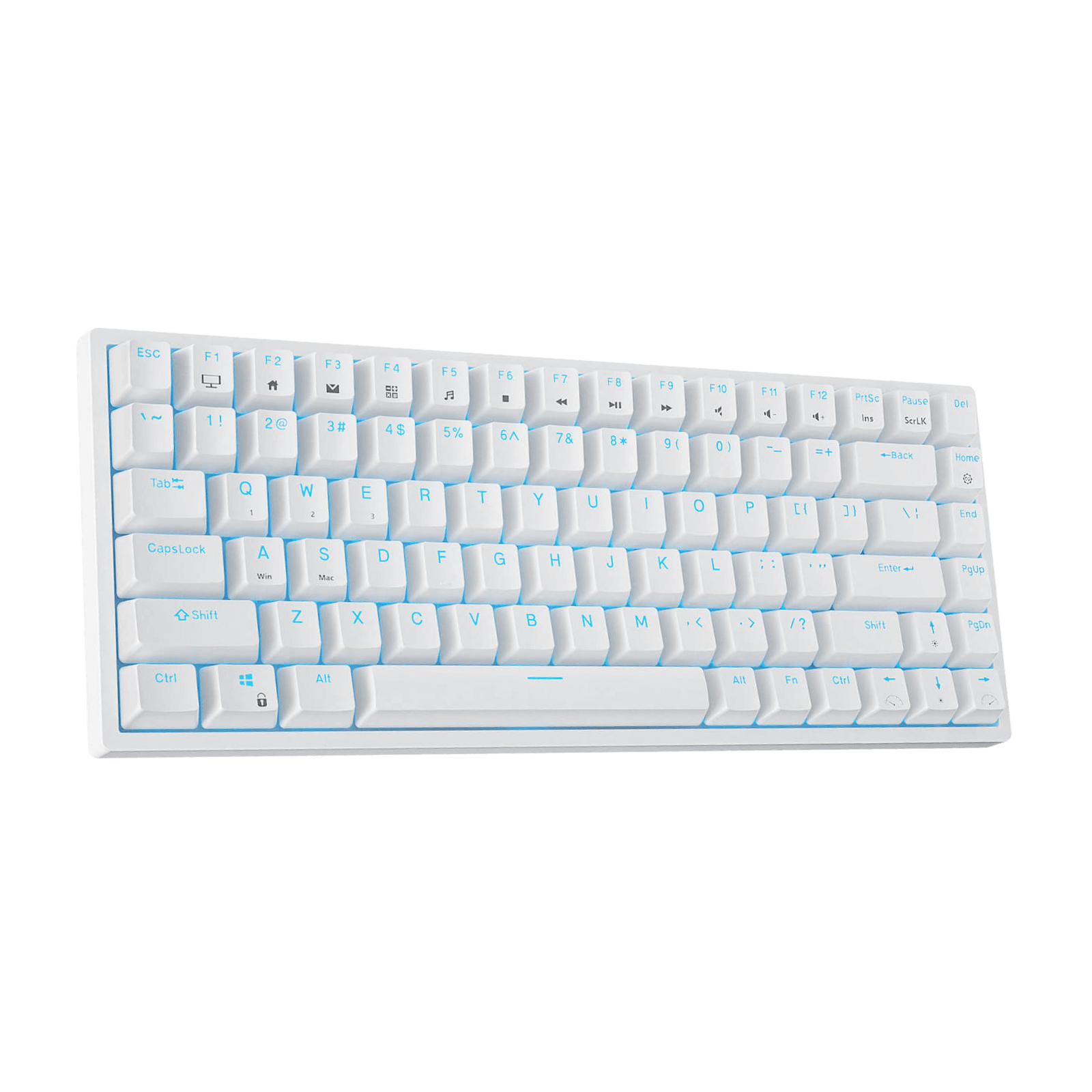 RK ROYAL KLUDGE RK84 Wireless Blue Backlit 75% Triple Mode BT5.0/2.4G/USB-C Hot Swappable Mechanical Keyboard, 84 Keys Tenkeyless Mechanical Keyboard w/Programmable Software, Blue Switch