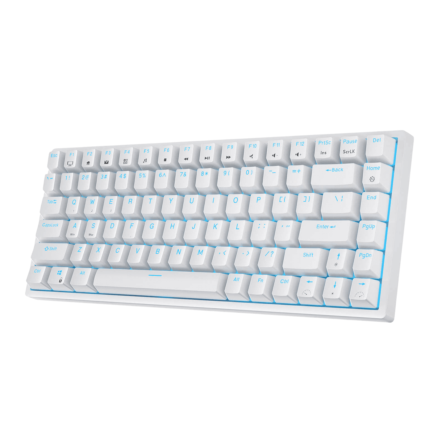 RK ROYAL KLUDGE RK84 Wireless Blue Backlit 75% Triple Mode BT5.0/2.4G/USB-C Hot Swappable Mechanical Keyboard, 84 Keys Tenkeyless Mechanical Keyboard w/Programmable Software, Blue Switch