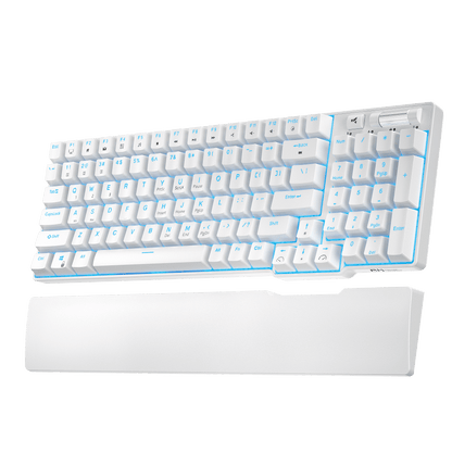 RK96 96% Wireless Mechanical Keyboard in Black and Pink, Featuring Hot-Swappable Switches and Ergonomic Design for Gaming and Office Use