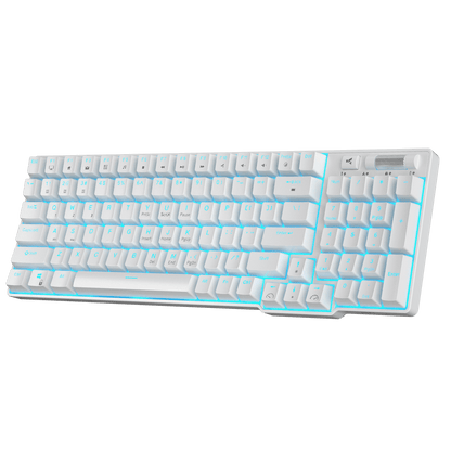 RK96 96% Wireless Mechanical Keyboard in Black and Pink, Featuring Hot-Swappable Switches and Ergonomic Design for Gaming and Office Use