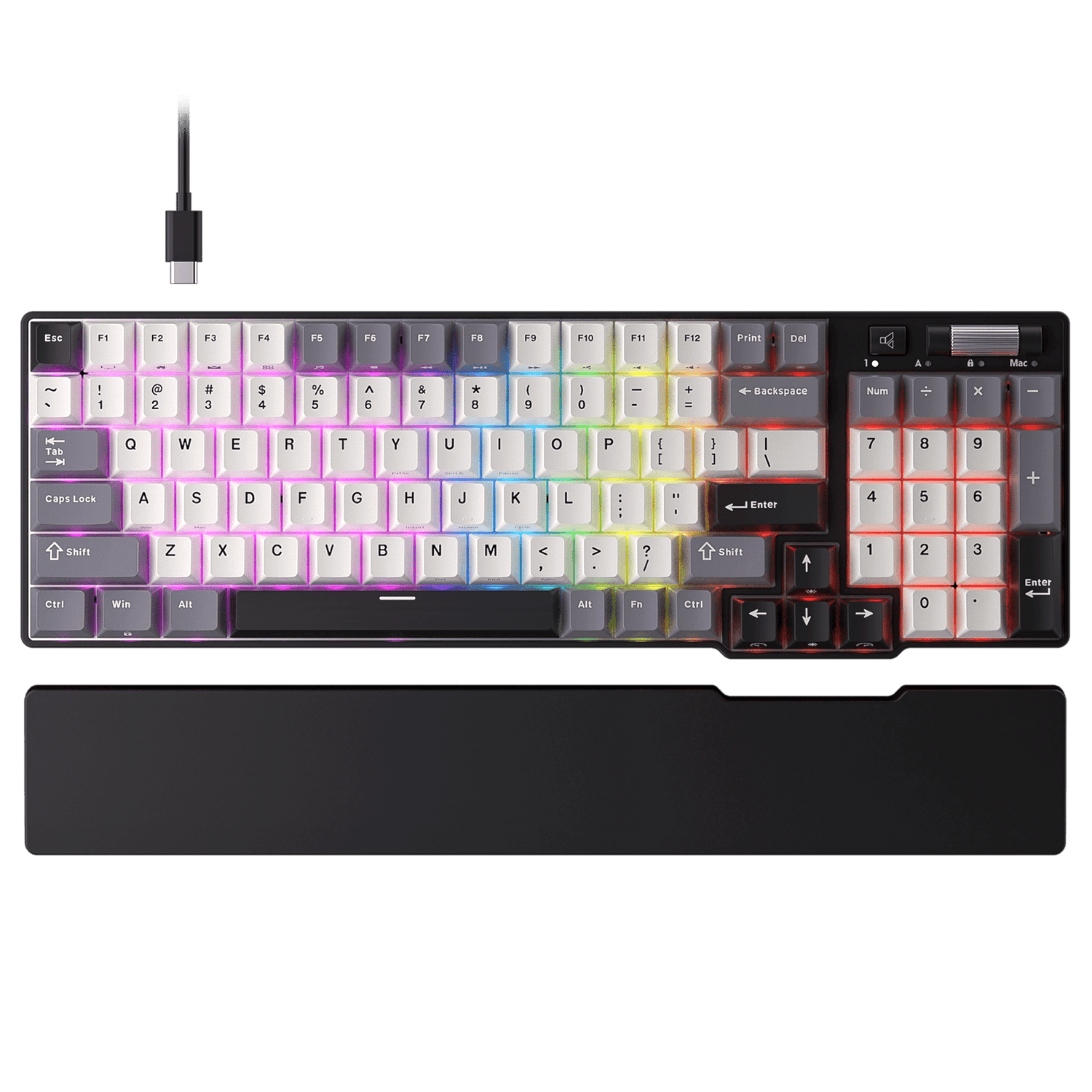 RK ROYAL KLUDGE C96 HE Mechanical Gaming Keyboard, Hall Effect Magnetic Switch, Hot Swappable 90% Wired RGB Keyboard w/Wrist Rest, Rapid Trigger Adjustable Actuation, 8K Polling Rate, Pro Web Driver