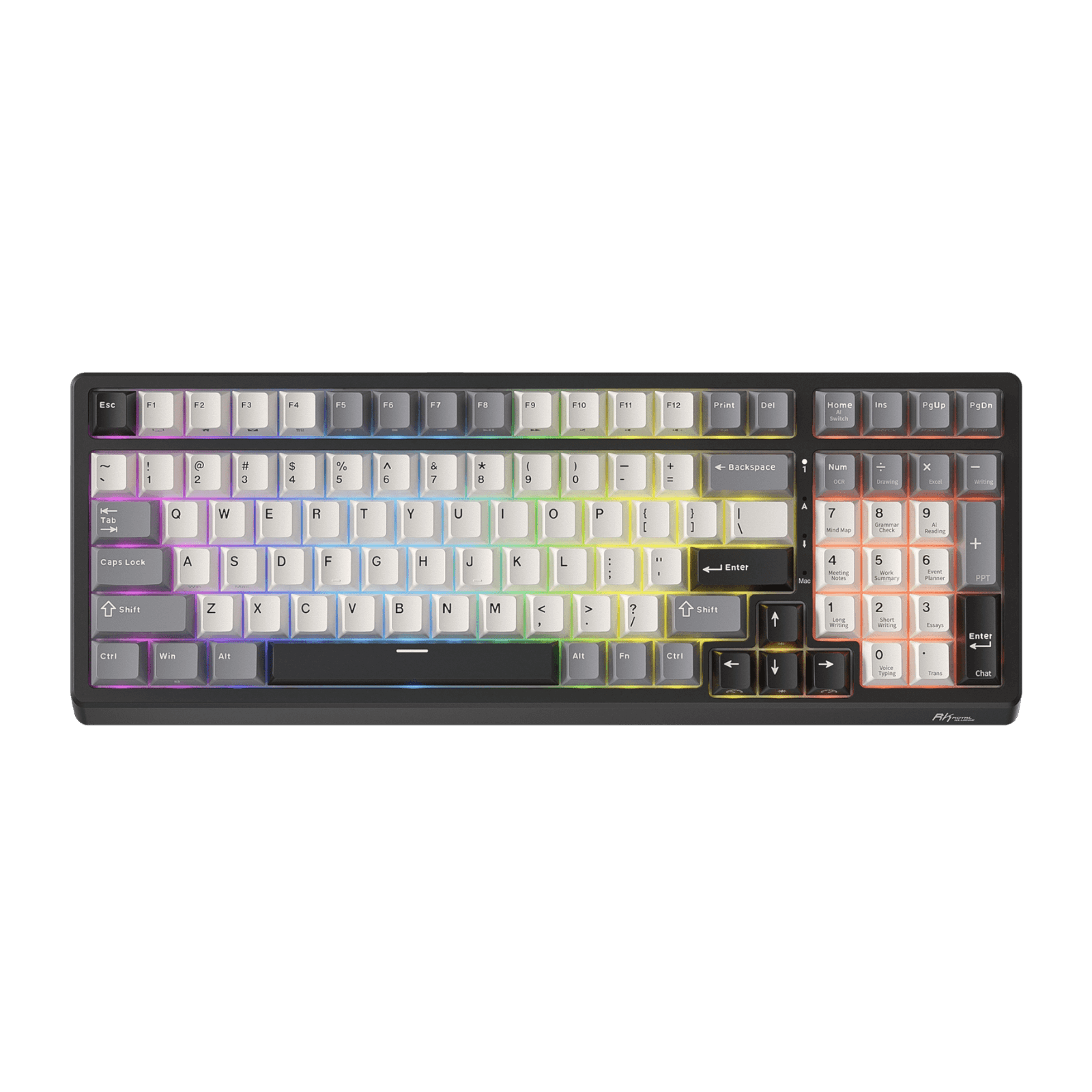 RK Royal Kludge 100-Key Wired AI Mechanical Gaming Keyboard with Real-Time Voice Input & Translation, Hot-Swappable Linear Switches, PBT Keycaps, RGB Backlit, Dual USB Ports & AI Software Support