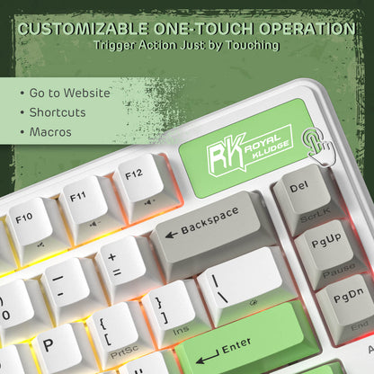 RK ROYAL KLUDGE L75 Gasket Mount Mechanical Keyboard w/Knob /Macro Keys & Touchable Nameplate, Tri-Mode  75% TKL Wireless Keyboard BT/2.4G/USB-C, Hot Swappable, Pro Software, Massive 8000mAh Battery