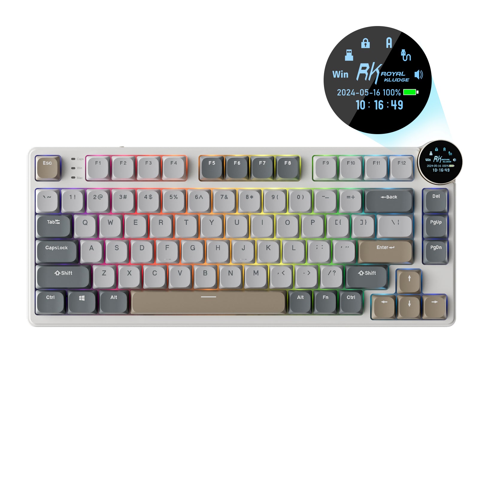 ロベ　rk.k RK ROYAL KLUDGE N80 Low-Profile Mechanical Keyboard with Display