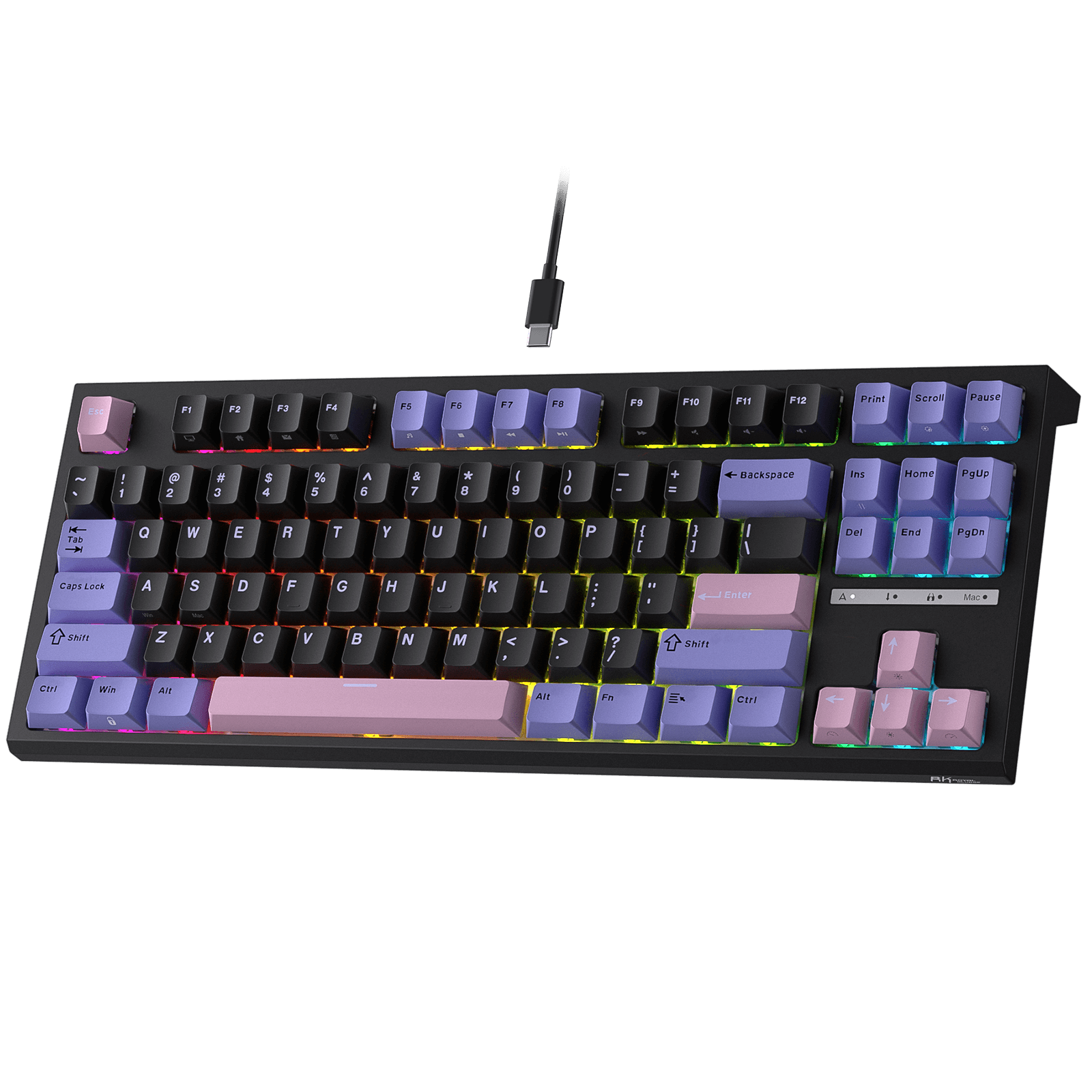 RK ROYAL KLUDGE C87 HE Rapid Trigger Gaming Keyboard, 87 Keys TKL Wired RGB Mechanical Keyboards, Hall Effect Magnetic Switch Keyboard w/Actuation Point Adjustable, 8K Hz Polling Rate, for FPS Gamer