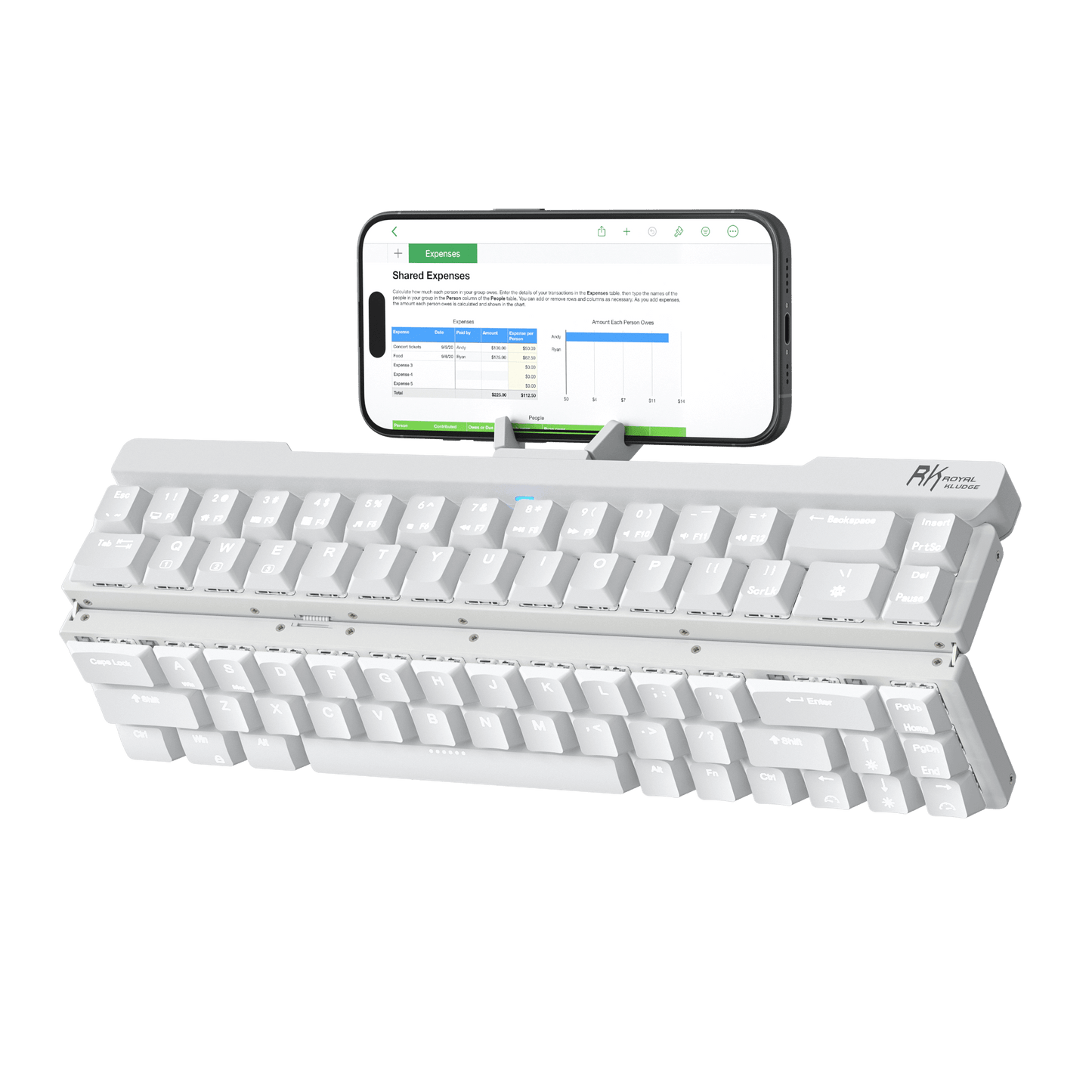 RK ROYAL KLUDGE F68 60% Foldable Low Profile Mechanical Keyboard