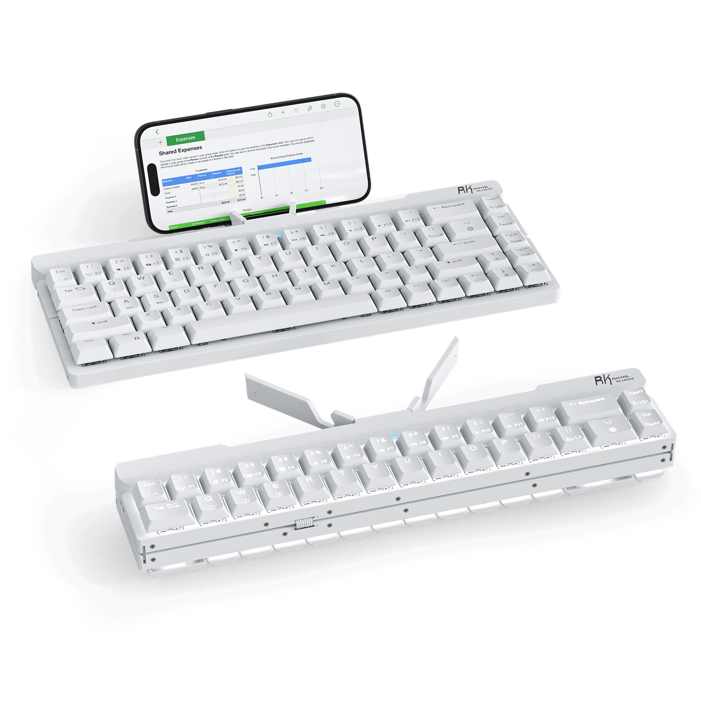 RK ROYAL KLUDGE F68 60% Foldable Low Profile Mechanical Keyboard