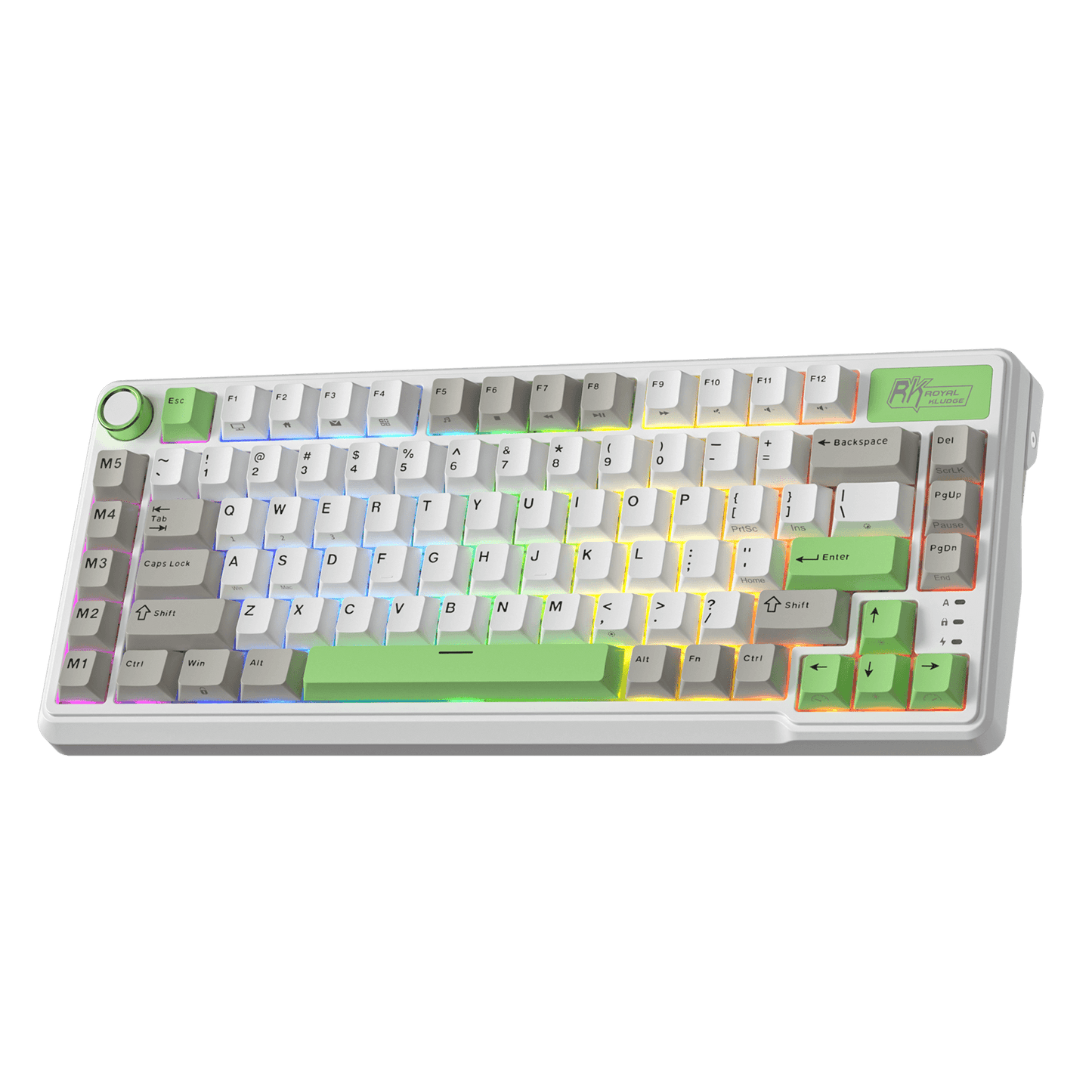 RK L75 75% 85 Keys Wireless Mechanical Keyboard with RGB, Gasket Structure, Custom Cream & Beige Switches, Tri-Mode Connectivity, and Mac Compatibility
