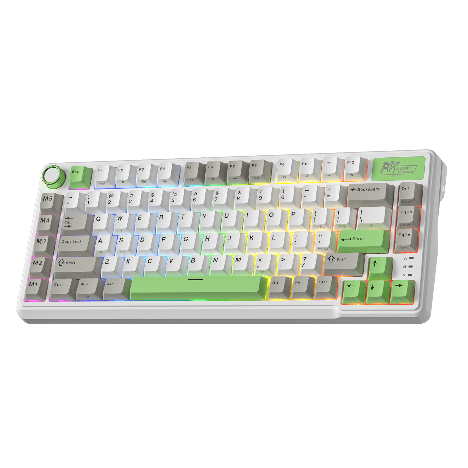 RK L75 75% 85 Keys Wireless Mechanical Keyboard with RGB, Gasket Structure, Custom Cream & Beige Switches, Tri-Mode Connectivity, and Mac Compatibility
