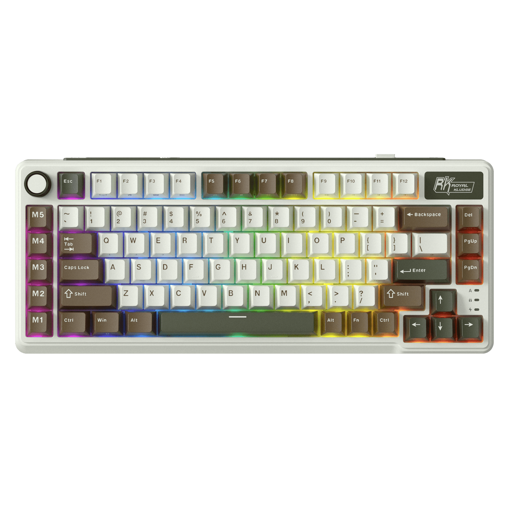 RK L75 75% 85 Keys Wireless Mechanical Keyboard with RGB, Gasket Structure, Custom Cream & Beige Switches, Tri-Mode Connectivity, and Mac Compatibility