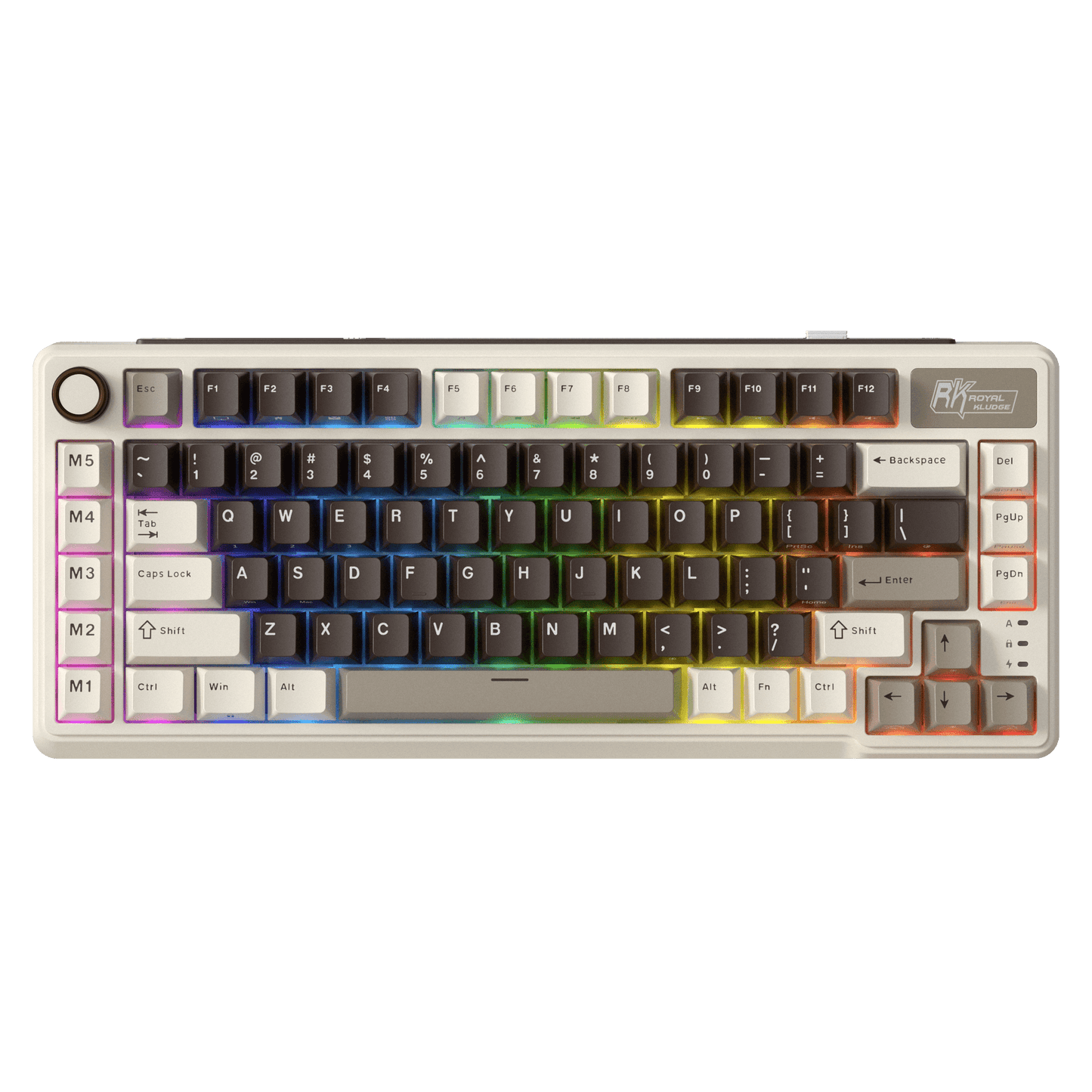 RK L75 75% 85 Keys Wireless Mechanical Keyboard with RGB, Gasket Structure, Custom Cream & Beige Switches, Tri-Mode Connectivity, and Mac Compatibility