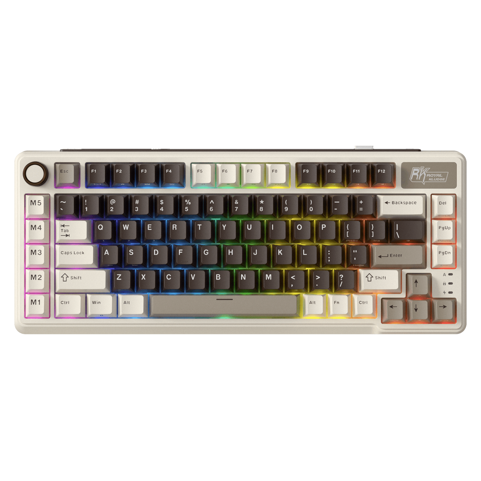 RK L75 75% 85 Keys Wireless Mechanical Keyboard with RGB, Gasket Structure, Custom Cream & Beige Switches, Tri-Mode Connectivity, and Mac Compatibility