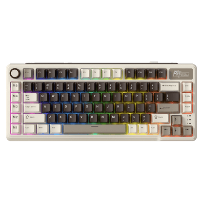 RK L75 75% 85 Keys Wireless Mechanical Keyboard with RGB, Gasket Structure, Custom Cream & Beige Switches, Tri-Mode Connectivity, and Mac Compatibility