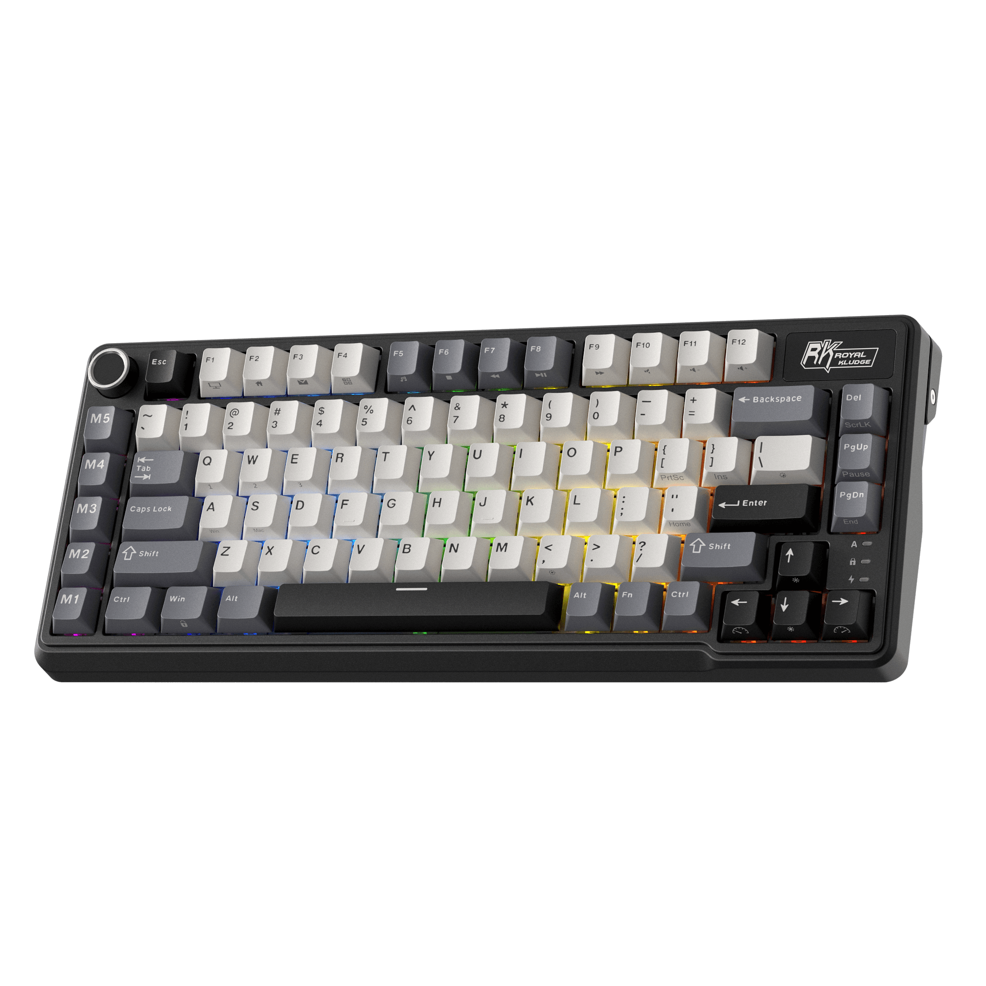 RK L75 75% 85 Keys Wireless Mechanical Keyboard with RGB, Gasket Structure, Custom Cream & Beige Switches, Tri-Mode Connectivity, and Mac Compatibility
