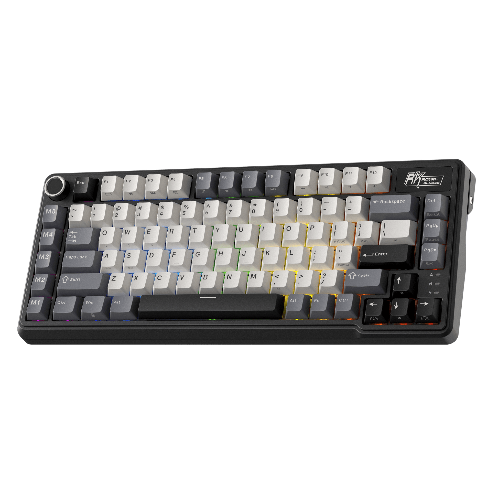 RK L75 75% 85 Keys Wireless Mechanical Keyboard with RGB, Gasket Structure, Custom Cream & Beige Switches, Tri-Mode Connectivity, and Mac Compatibility