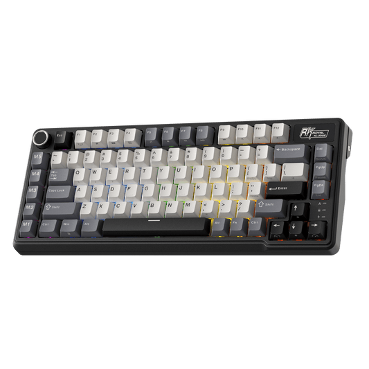 RK L75 75% 85 Keys Wireless Mechanical Keyboard with RGB, Gasket Structure, Custom Cream & Beige Switches, Tri-Mode Connectivity, and Mac Compatibility