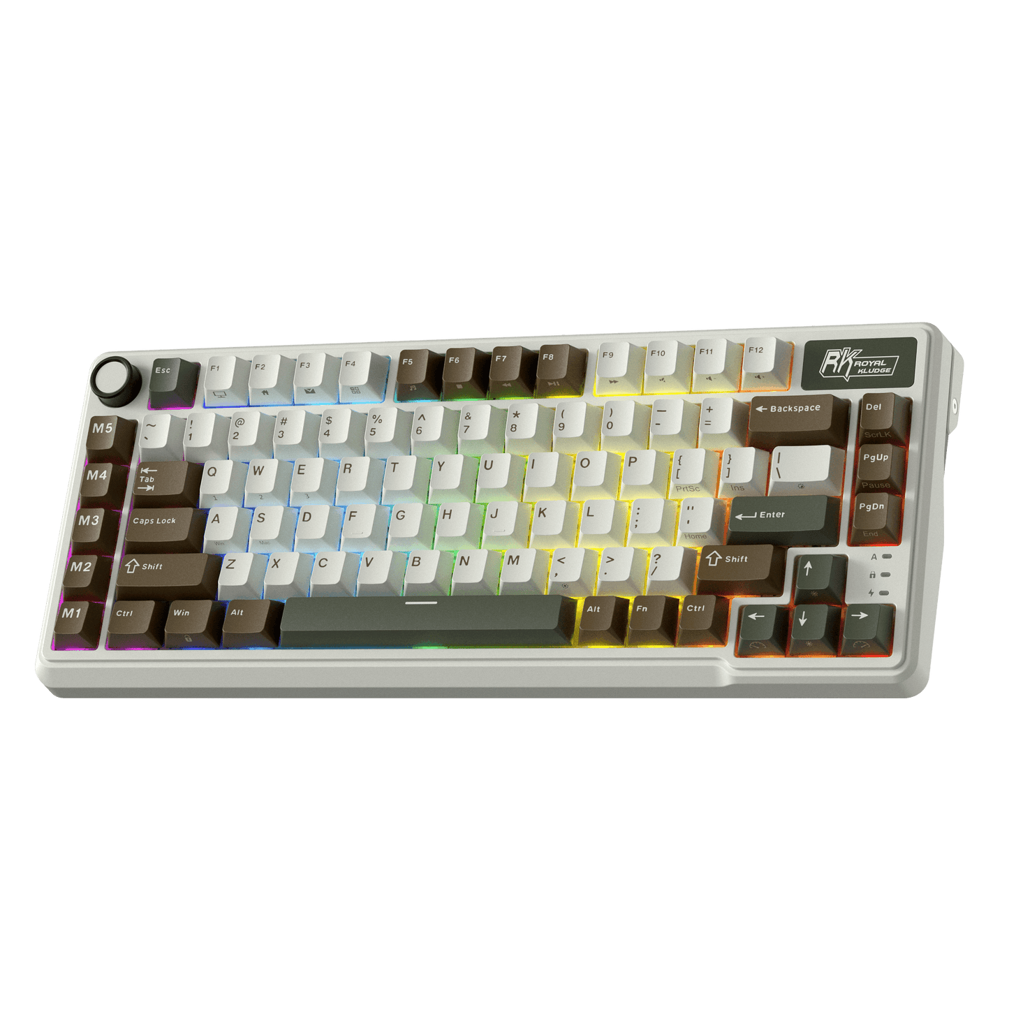 RK L75 75% 85 Keys Wireless Mechanical Keyboard with RGB, Gasket Structure, Custom Cream & Beige Switches, Tri-Mode Connectivity, and Mac Compatibility