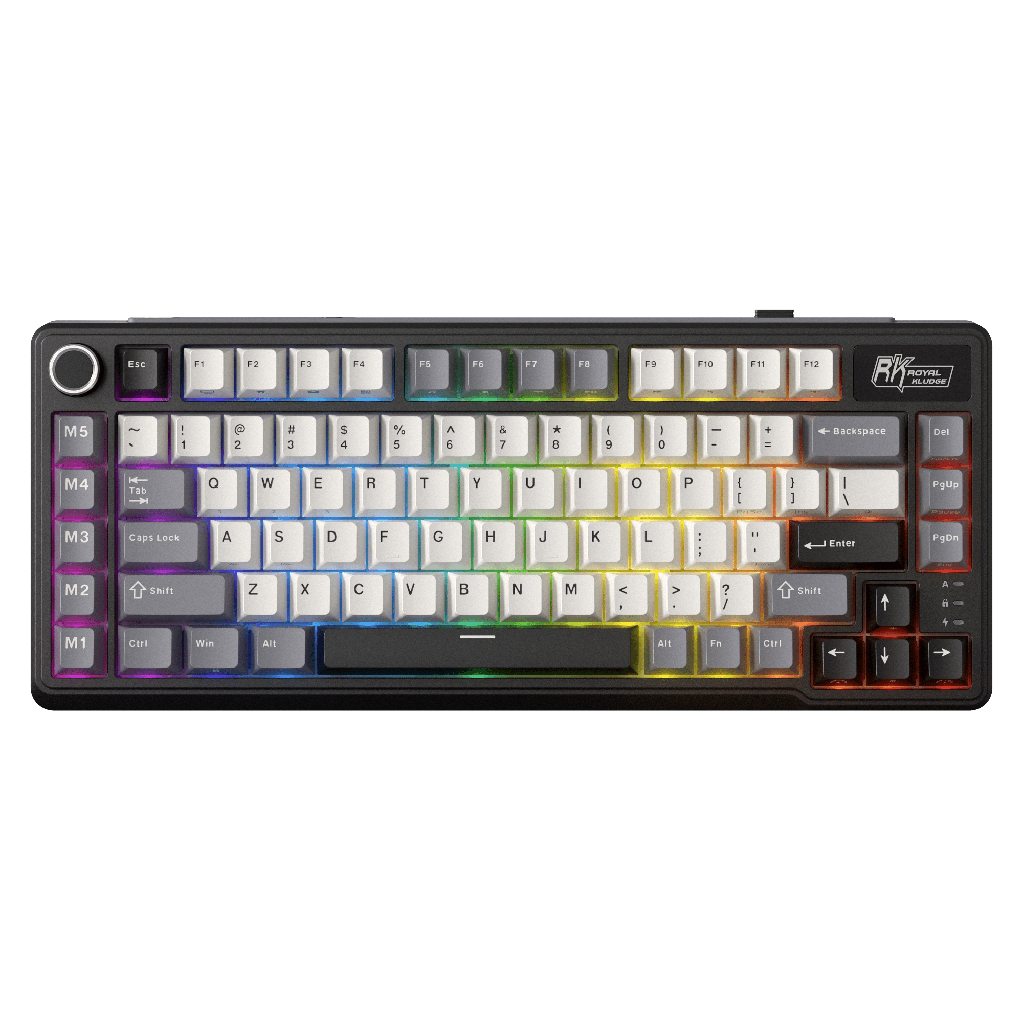 RK L75 75% 85 Keys Wireless Mechanical Keyboard with RGB, Gasket Structure, Custom Cream & Beige Switches, Tri-Mode Connectivity, and Mac Compatibility