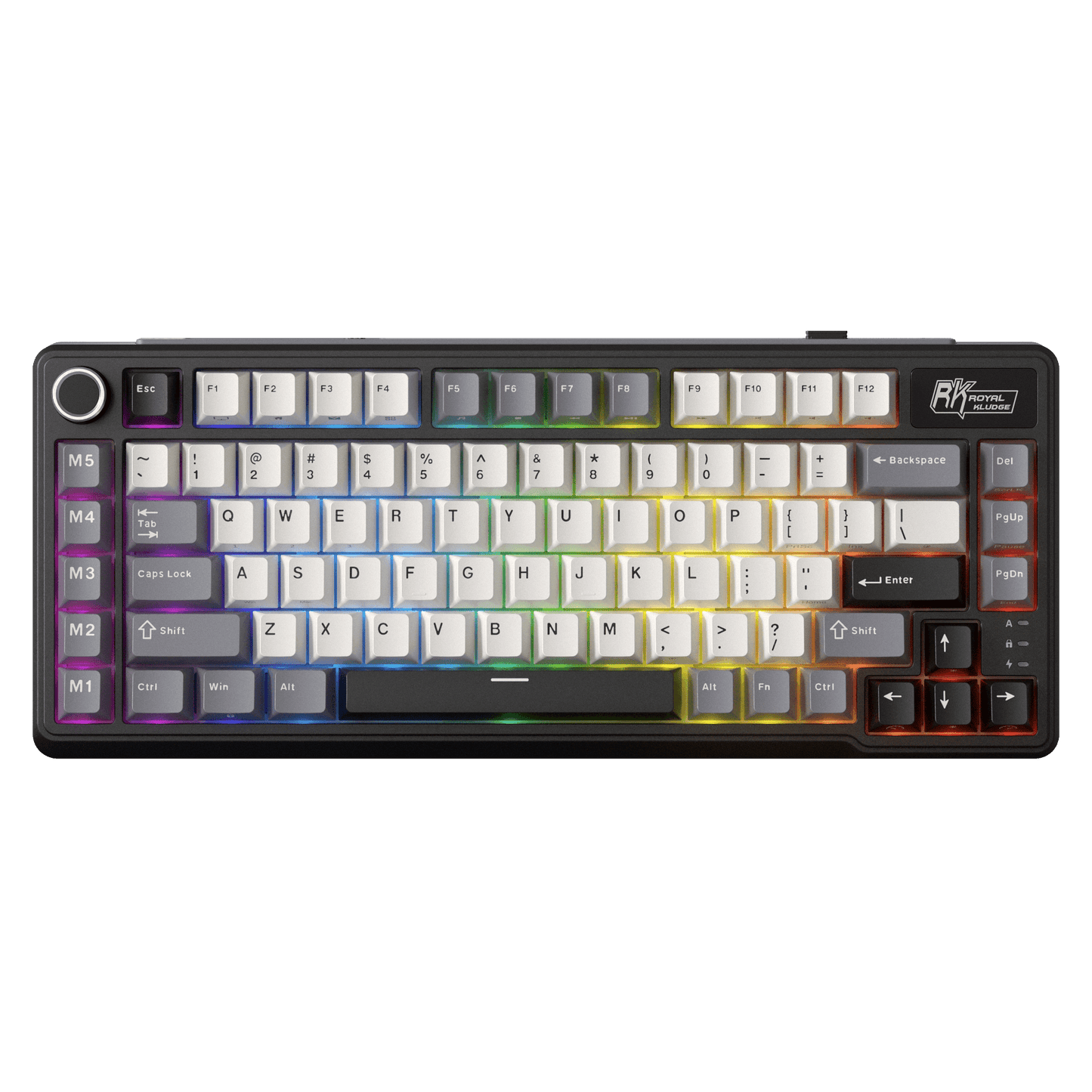 RK L75 75% 85 Keys Wireless Mechanical Keyboard with RGB, Gasket Structure, Custom Cream & Beige Switches, Tri-Mode Connectivity, and Mac Compatibility